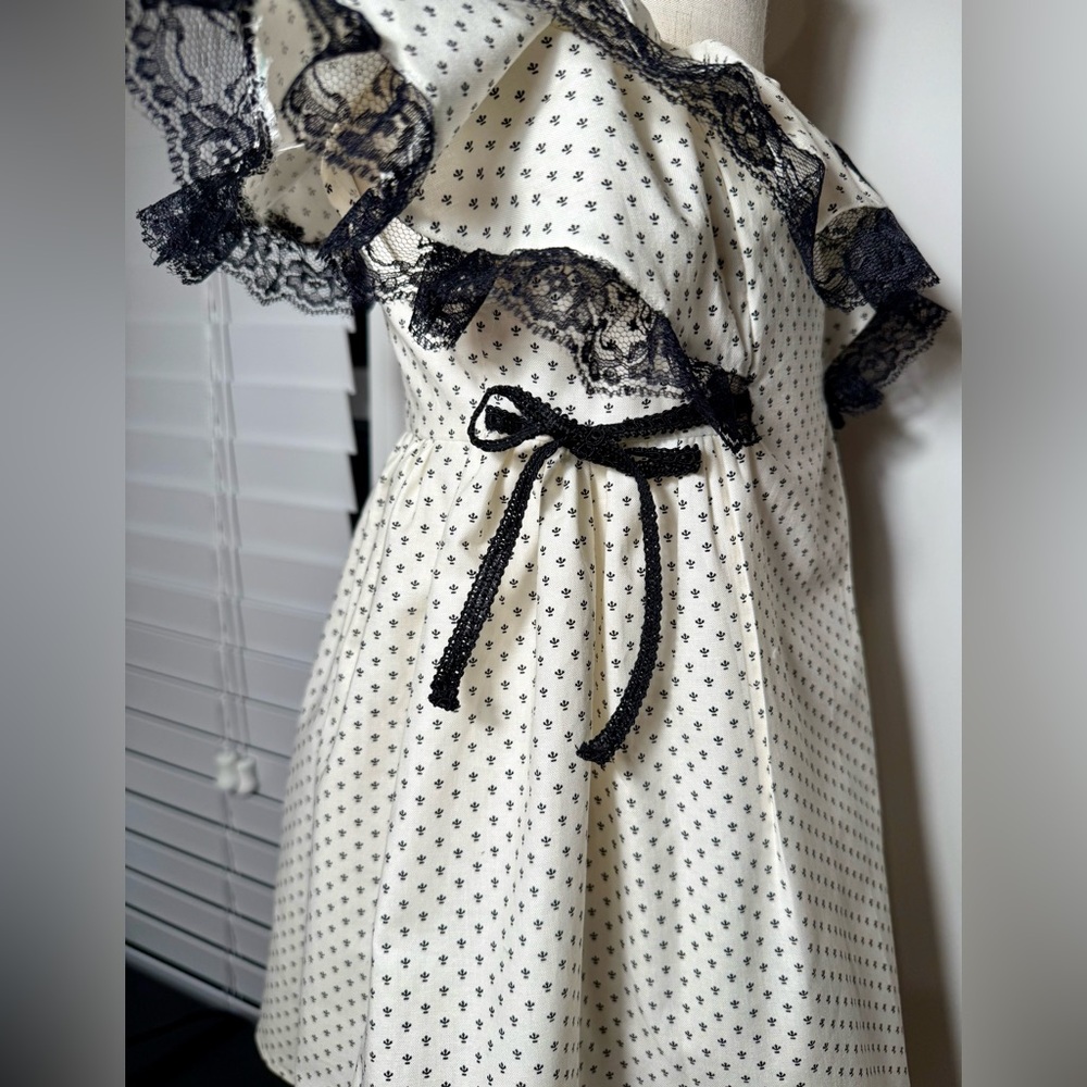 🖤 Handmade Ivory & Black Dress 🖤 - Picture 5 of 5